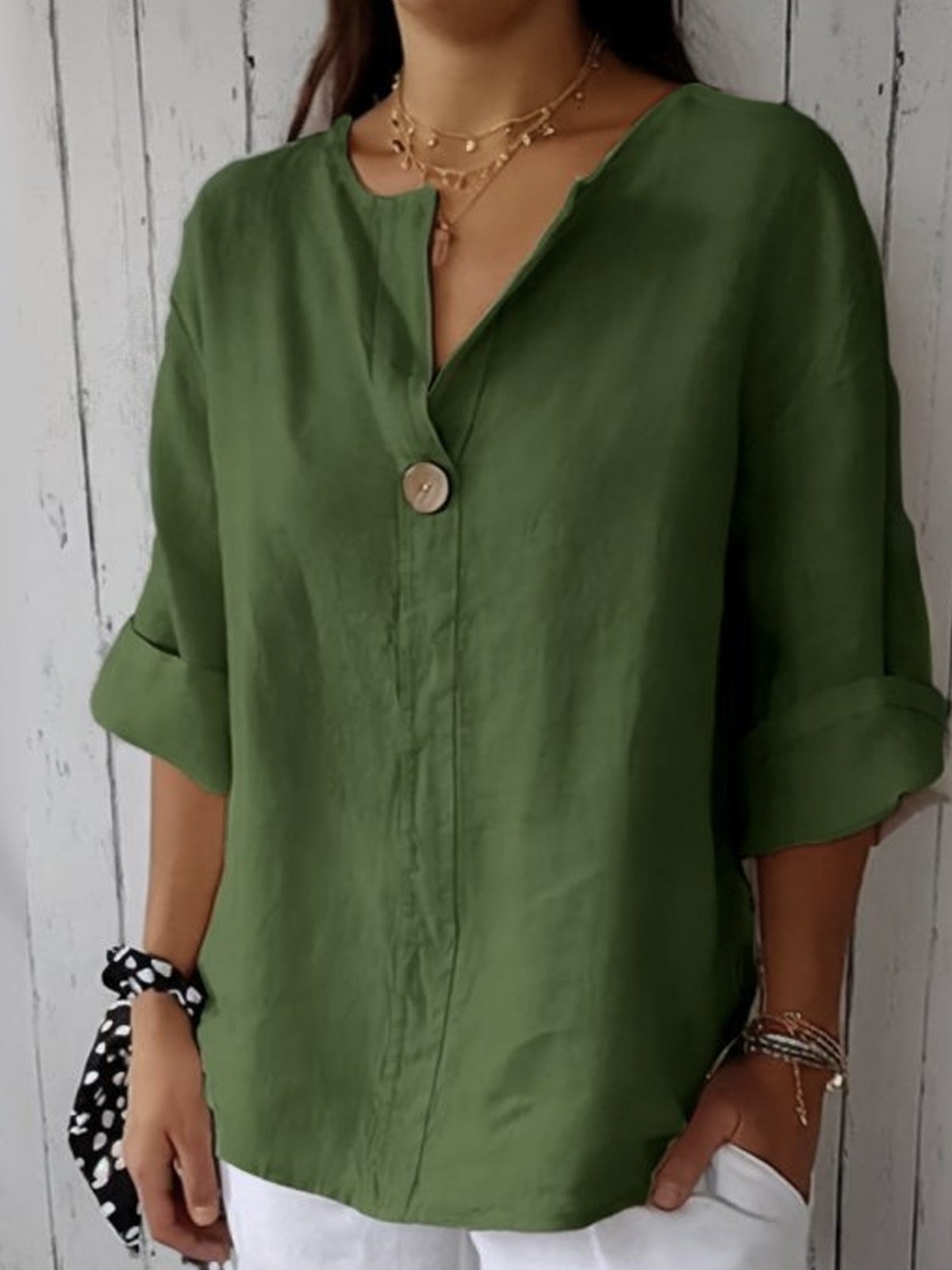 NAYLA™ - Casual V-Neck Blouse