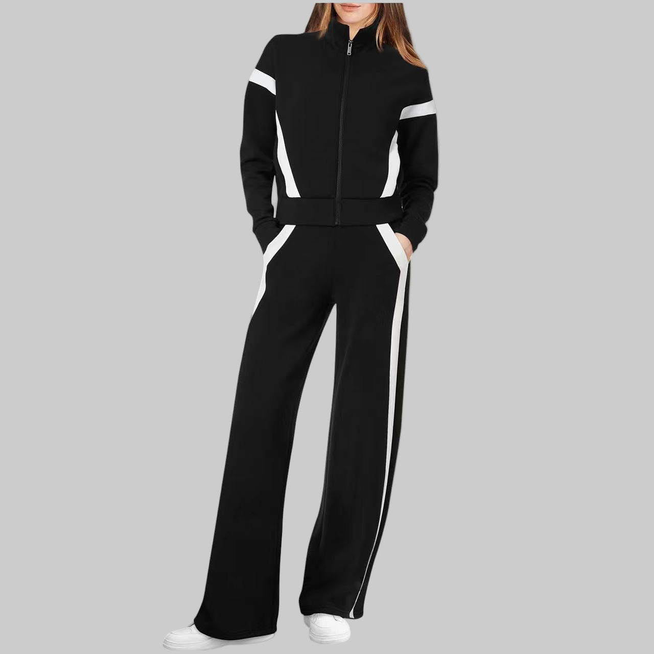 QASU™ - Casual Long Sleeve Top and Sweatpants Set