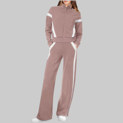 QASU™ - Casual Long Sleeve Top and Sweatpants Set