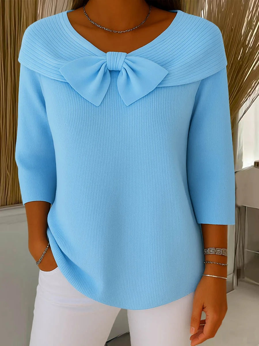 Serenna | Sweater with Bow and Round Neckline